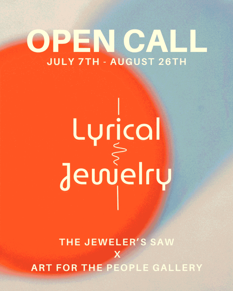 Call for Entries poster for the Lyrical Jewelry Exhibition